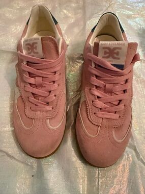 Sam Edelman Dusty Pink Suede Lace-Up Sneakers fits more like 6.5